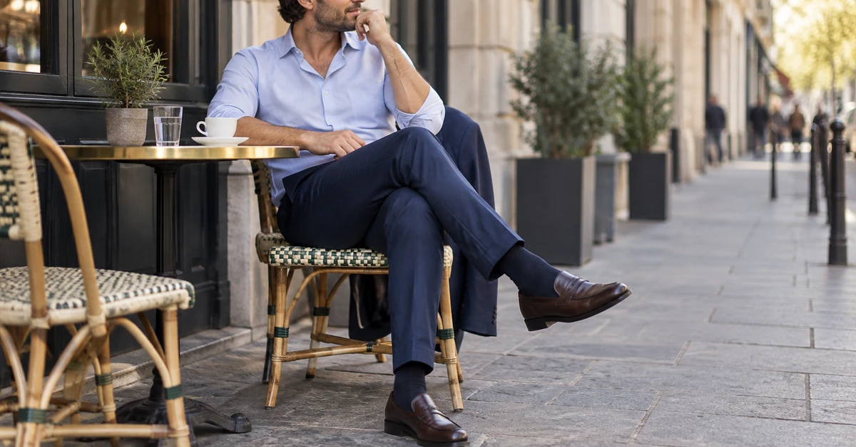 Que mettre avec un pantalon bleu marine homme