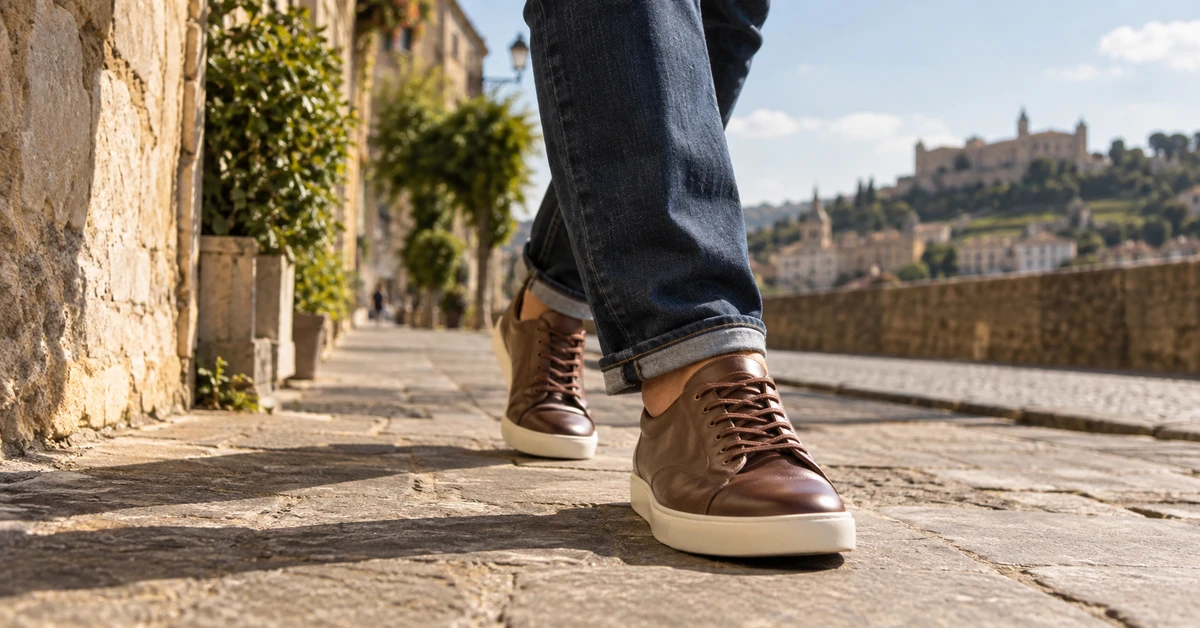 Comment porter des baskets en cuir marron ?