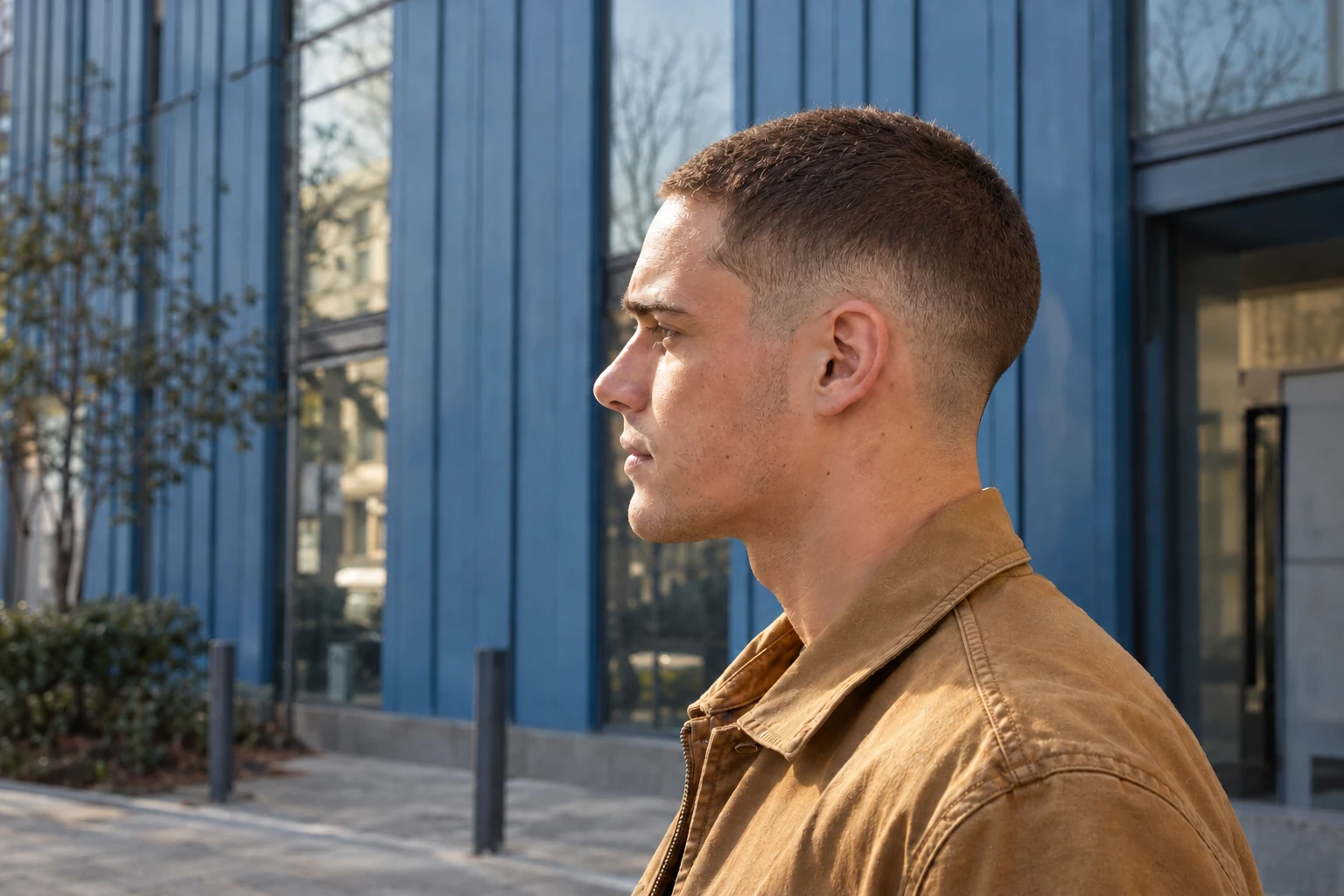 Buzz cut homme avec dégradé