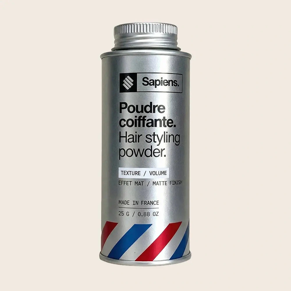 Flacon en aluminium de poudre coiffante Sapiens, format 25 g.
