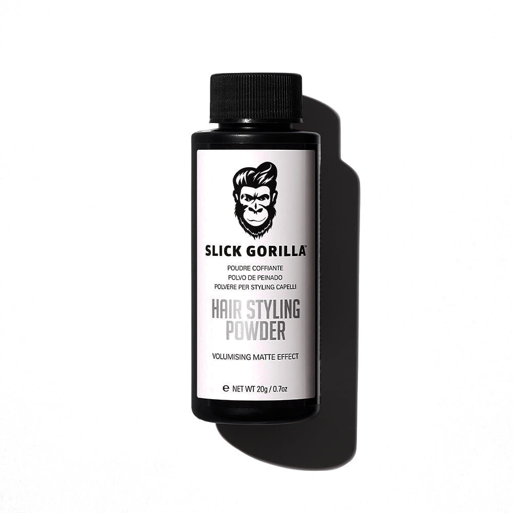 Flacon noir Slick Gorilla Hair Styling Powder, format 20 g.